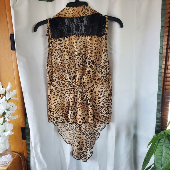 Short Sleeve Sheer Top - Picture 2 of 3